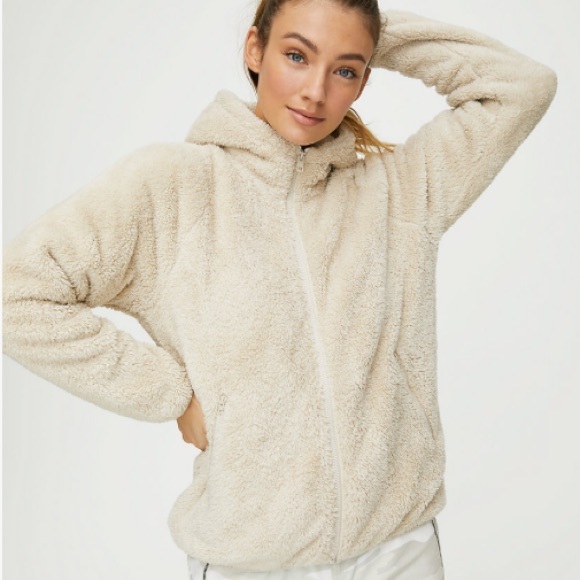 TNA Sweaters - BLACK Aritzia TNA fuzzy zip up in black